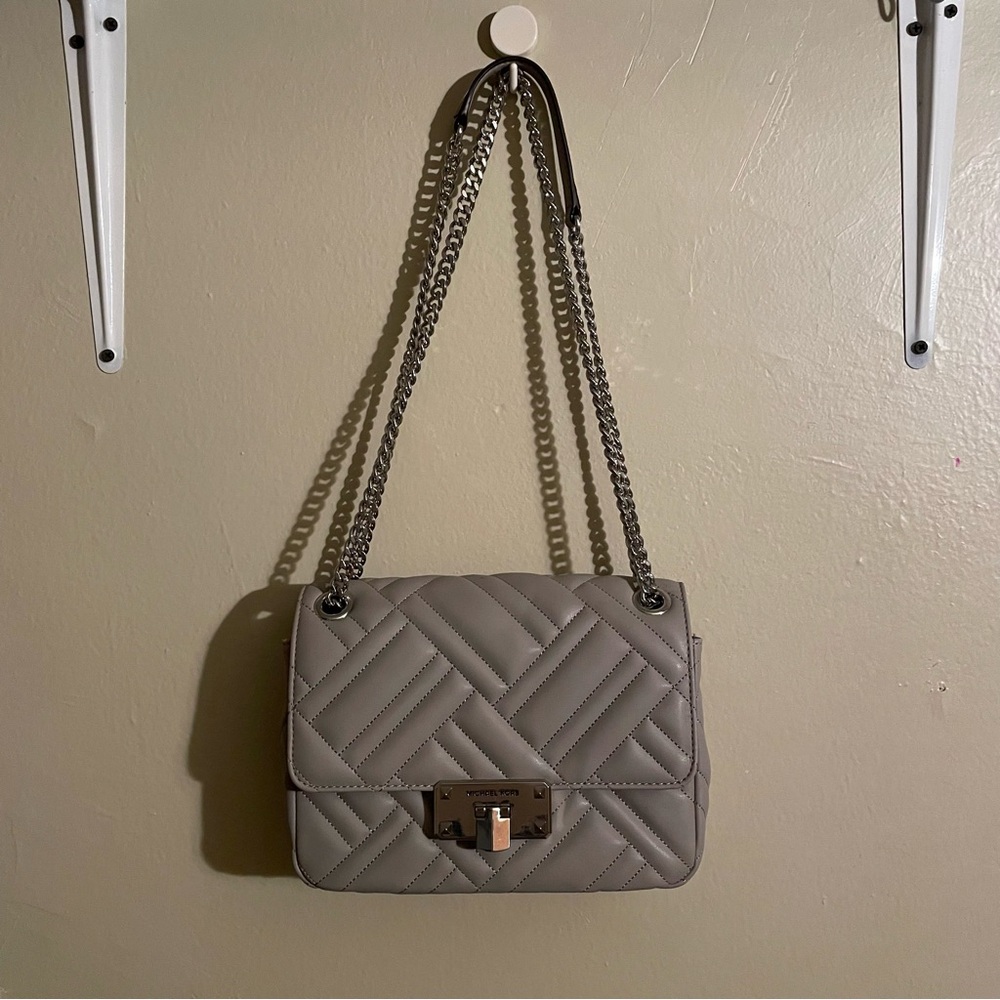 Michael Kors Lavender Small Quilted-Leather Crossbody Bag